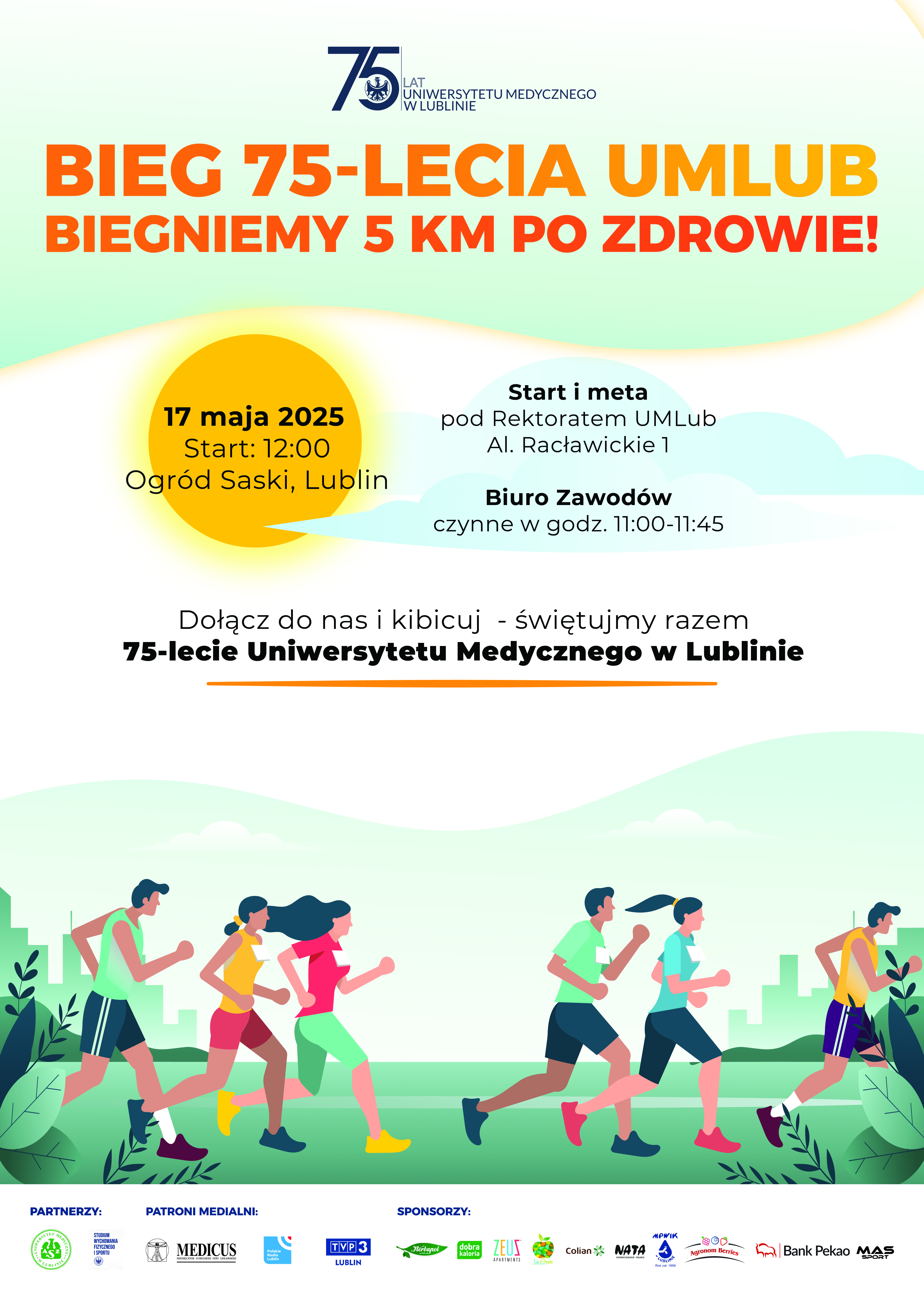 Plakat Bieg na 75-lecie UMLub
